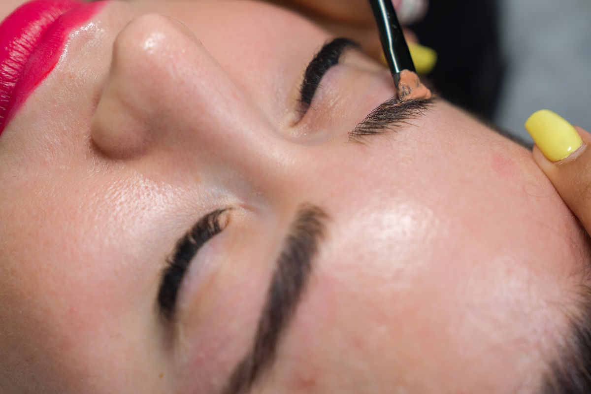 Proceso de extensiones de pestañas